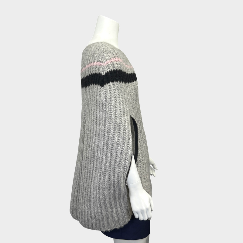 Raf Simons men's grey alpaca transformer sweater/cape