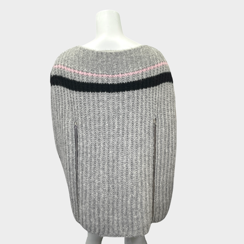 Raf Simons men's grey alpaca transformer sweater/cape