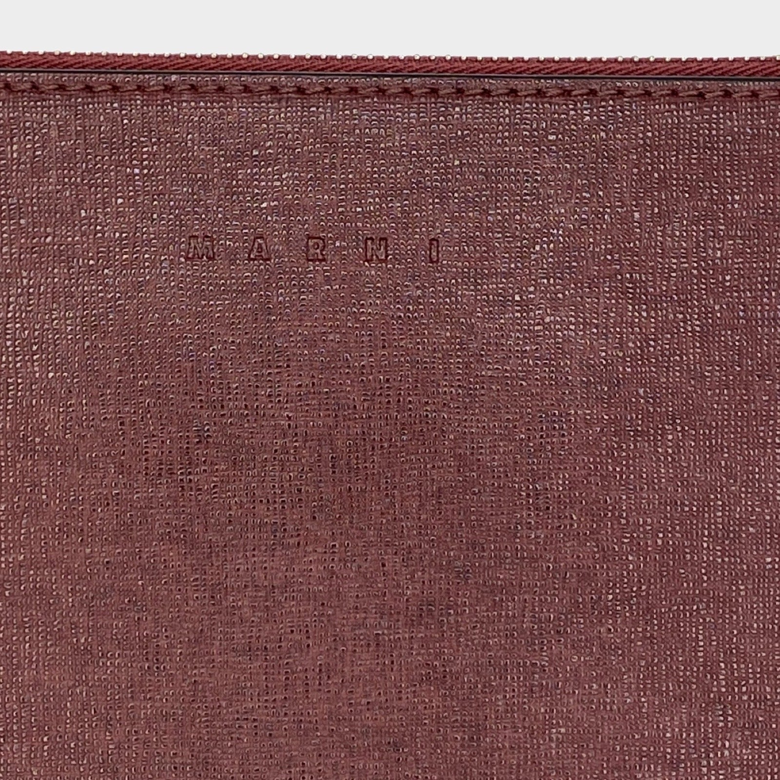 Marni men's burgundy saffiano leather pouch – Loop Generation