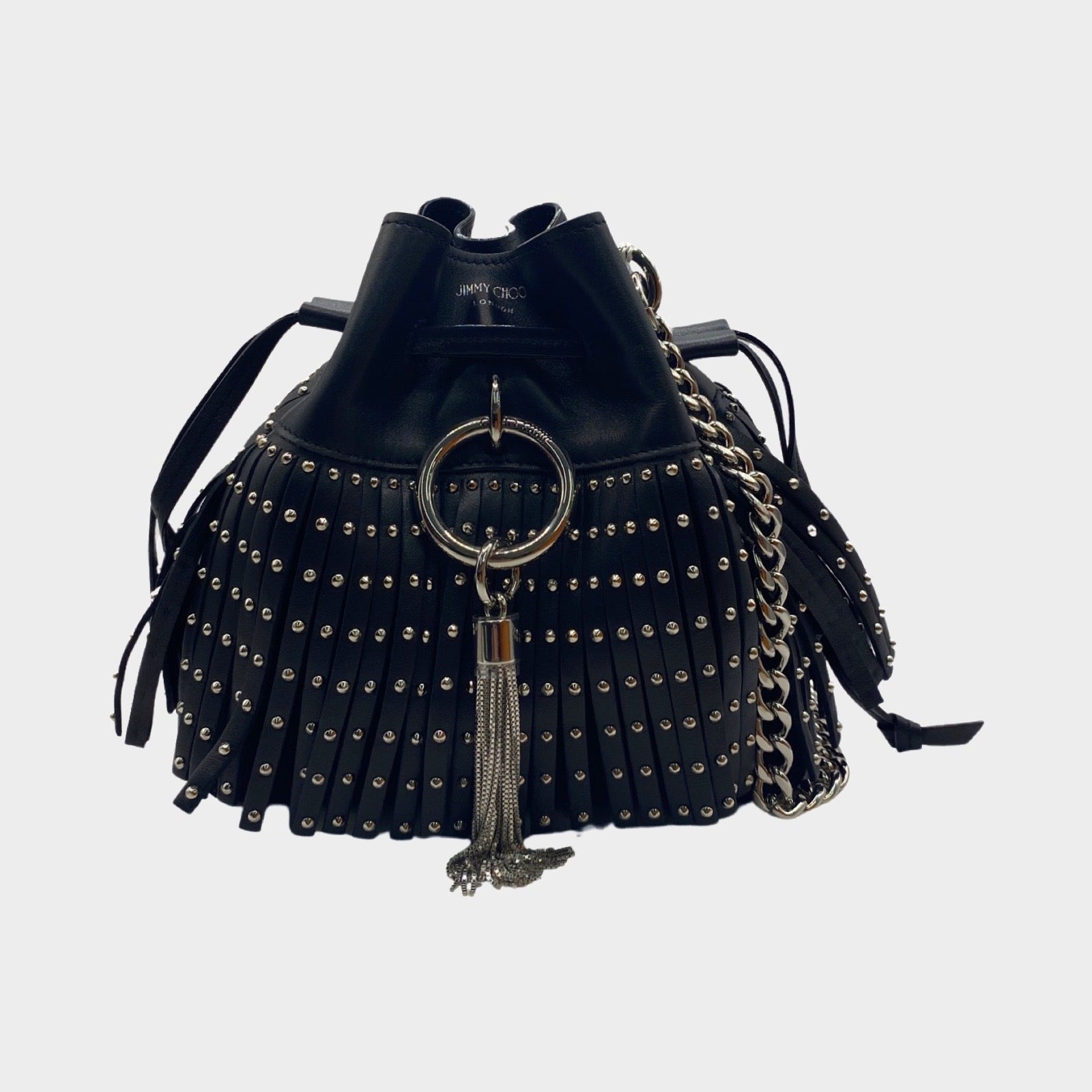 Love Moschino Black Eco- Leather Studded Tote Bag at FORZIERI