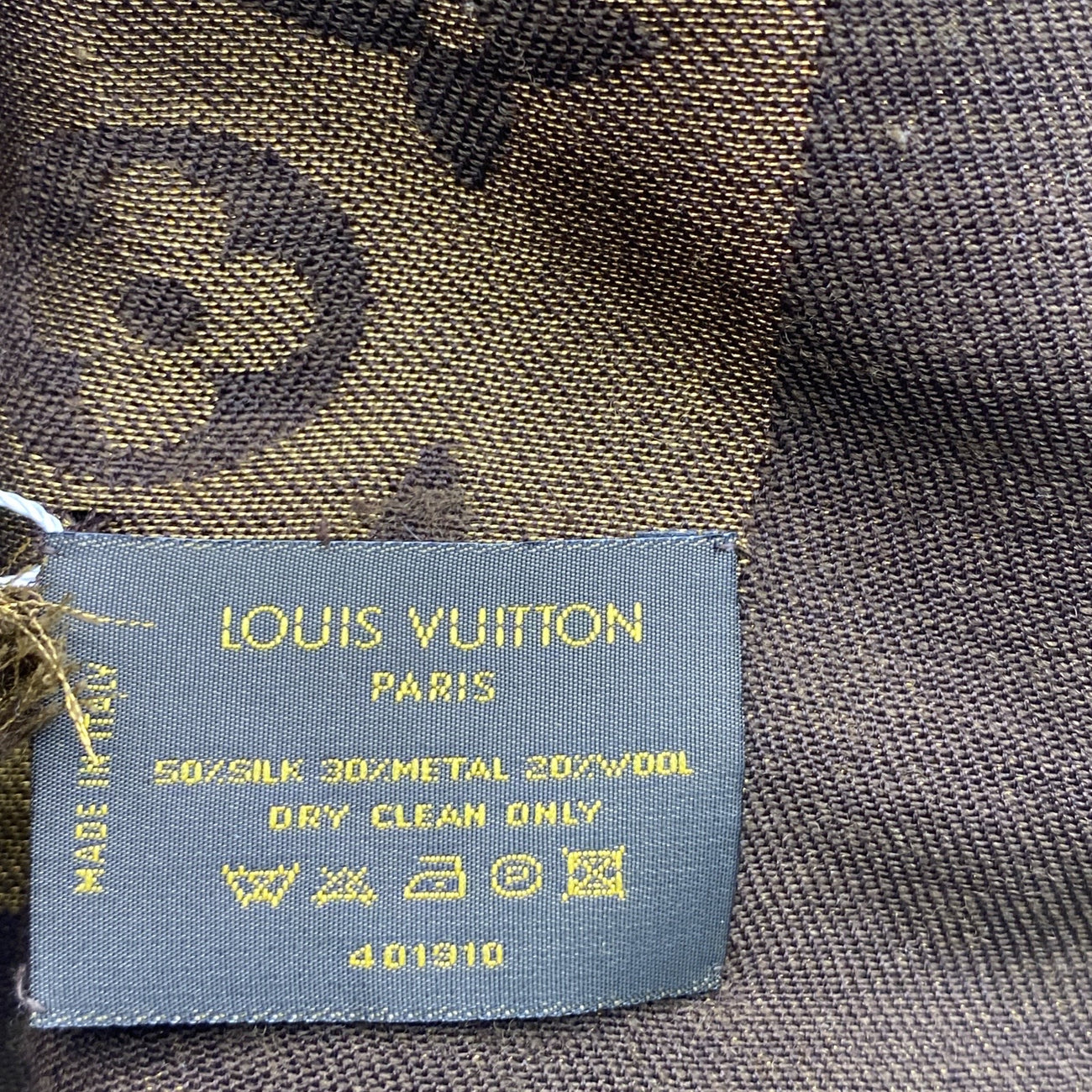 LOUIS VUITTON extra large metallic gold and grey scarf – Loop