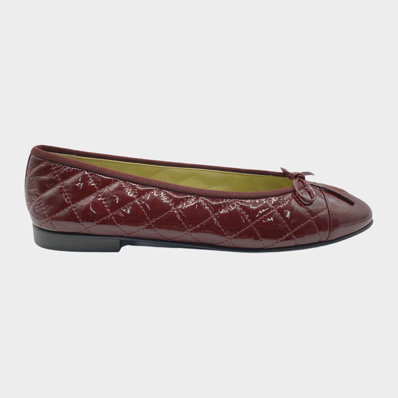 Louis Vuitton - Authenticated Ballet Flats - Patent Leather Burgundy for Women, Never Worn