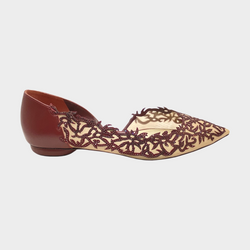 Rene Caovilla Guendy burgundy embellished flats