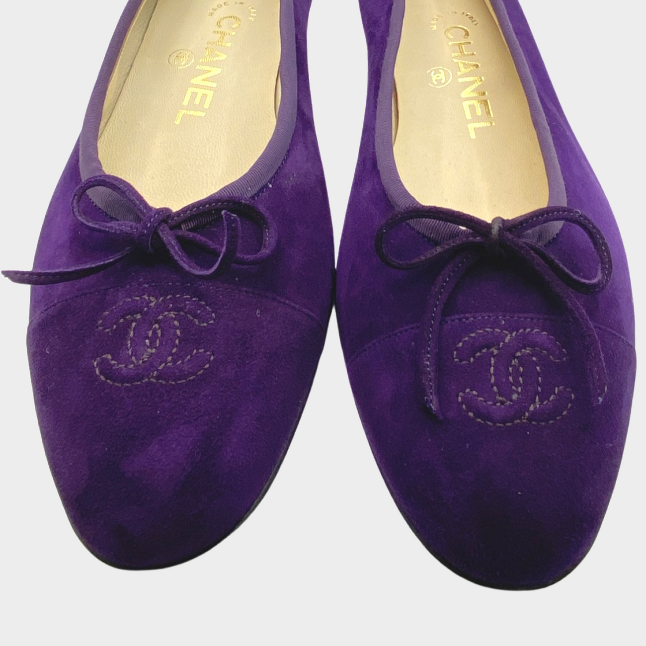 Chanel velvet hot sale flats