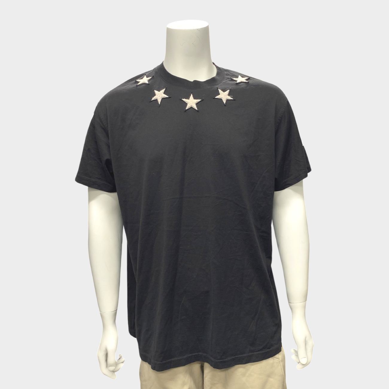 Givenchy men s oversized black and white stars t shirt Loop Generation