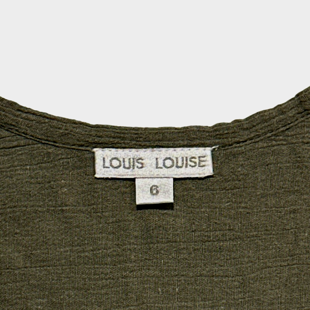 Louis Louise Boy's Green Textured Cotton Long-sleeved Shirt Size 6 Years