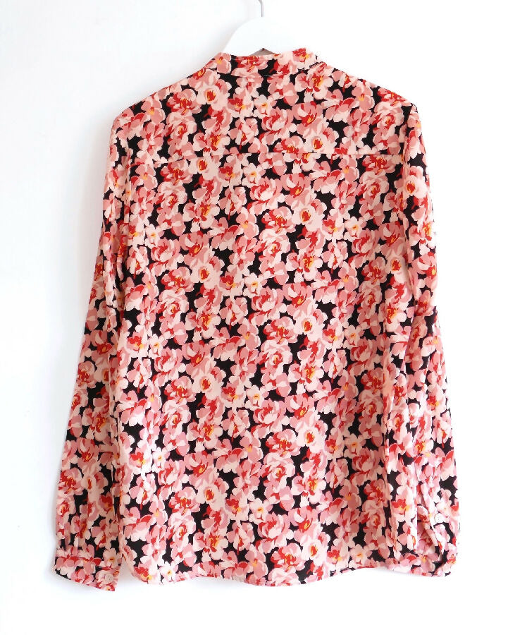 Stella McCartney women's pink floral blossom print silk shirt