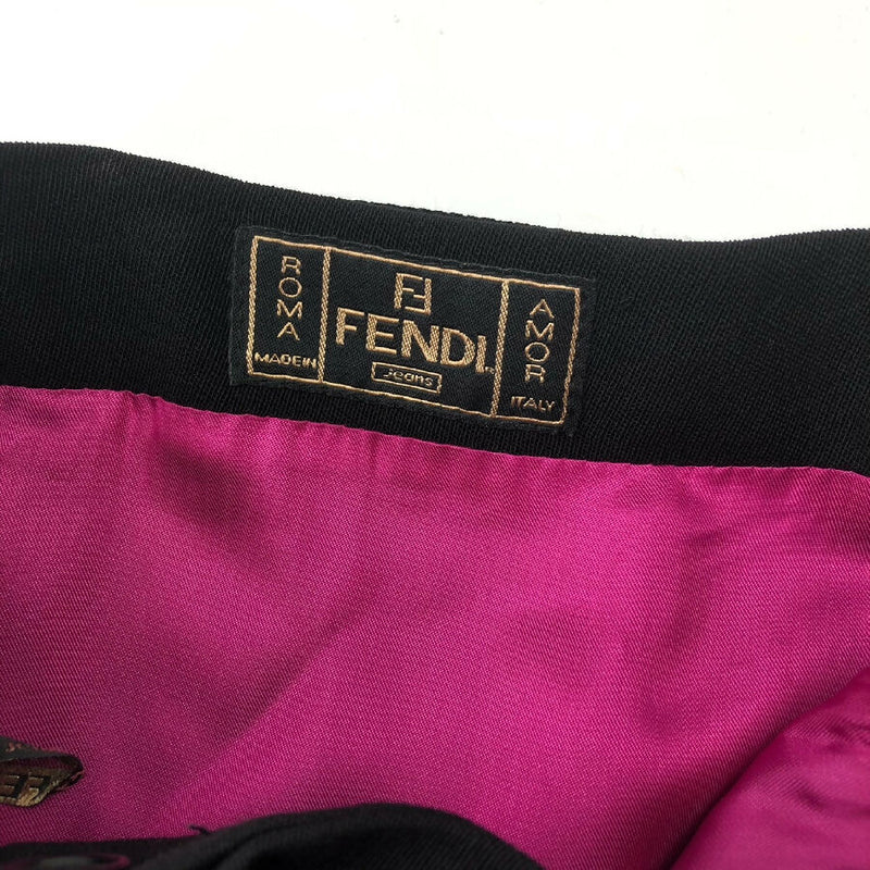 Fendi women's black cotton skirt with belt