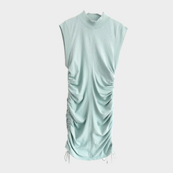 Alexander Wang T mint ruched cotton drawstring dress