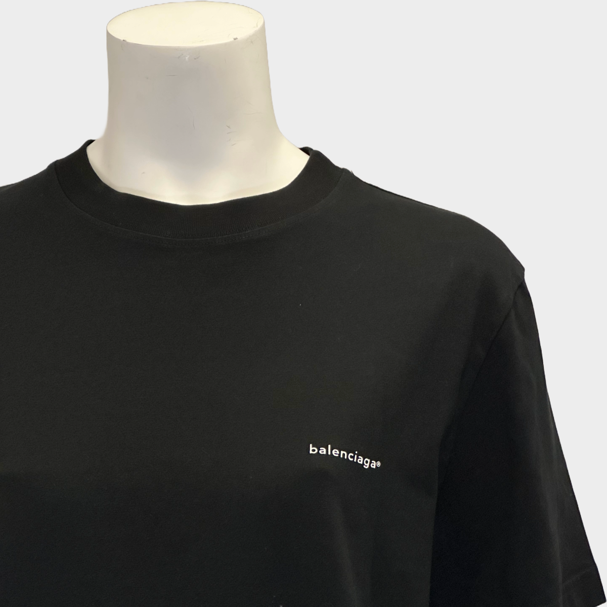 Balenciaga women s black cotton logo t shirt Loop Generation