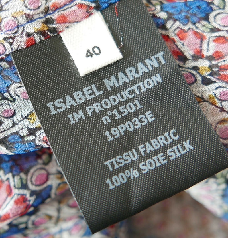 Isabel Marant Etoile women's multicoloured printed silk blouse