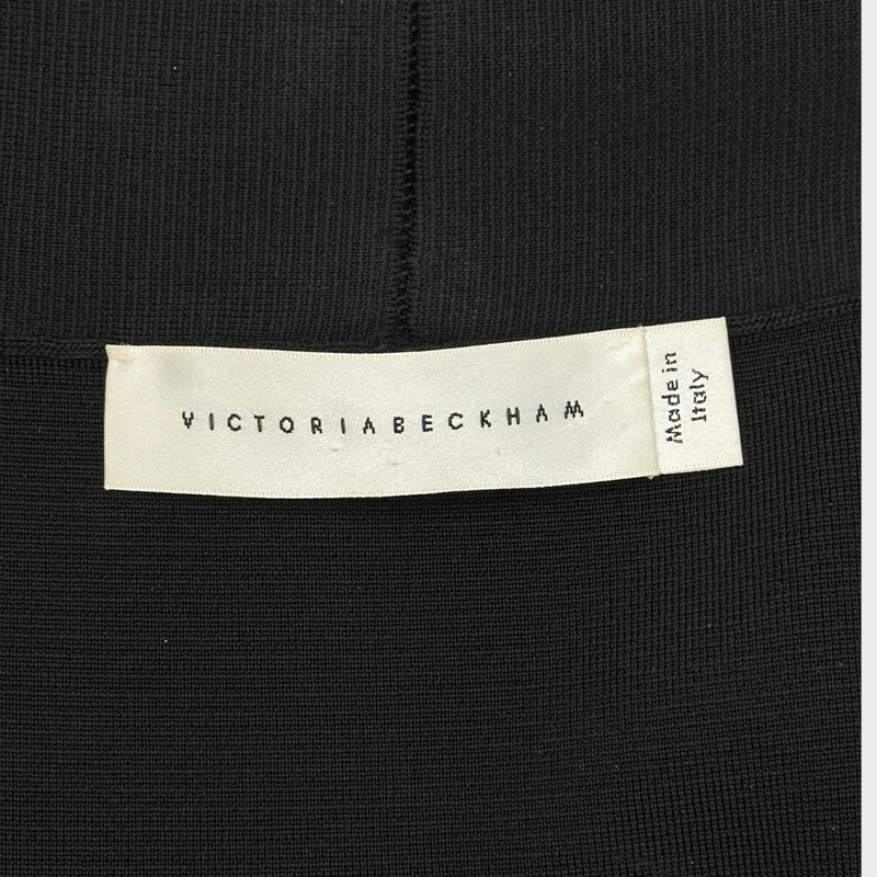 Victoria Beckham black 3/4 sleeved asymmetric long dress