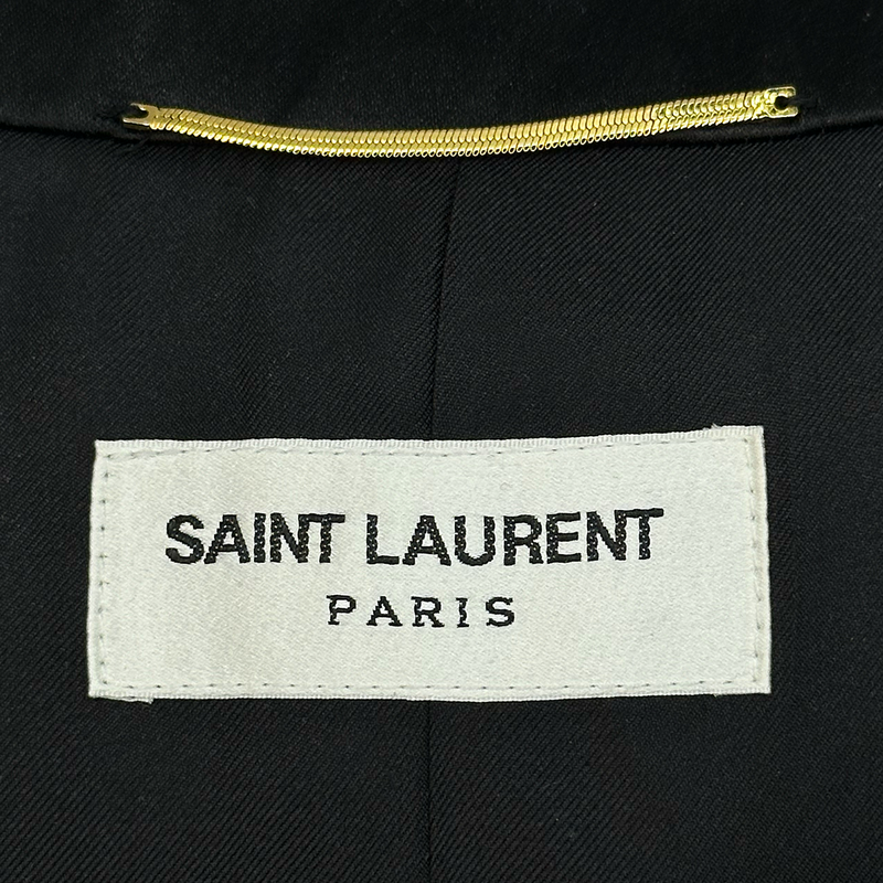 Saint Laurent women's black wool dress/coat with side buttons