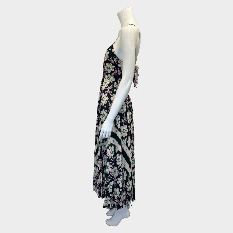 A.L.C. multicolour floral print pleated maxi dress