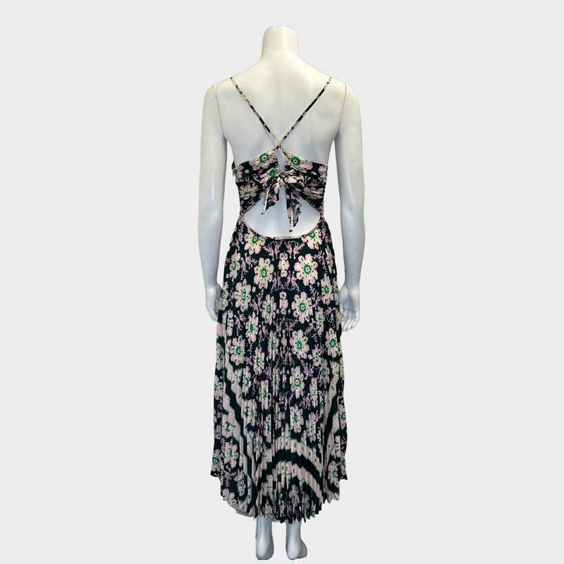 A.L.C. multicolour floral print pleated maxi dress