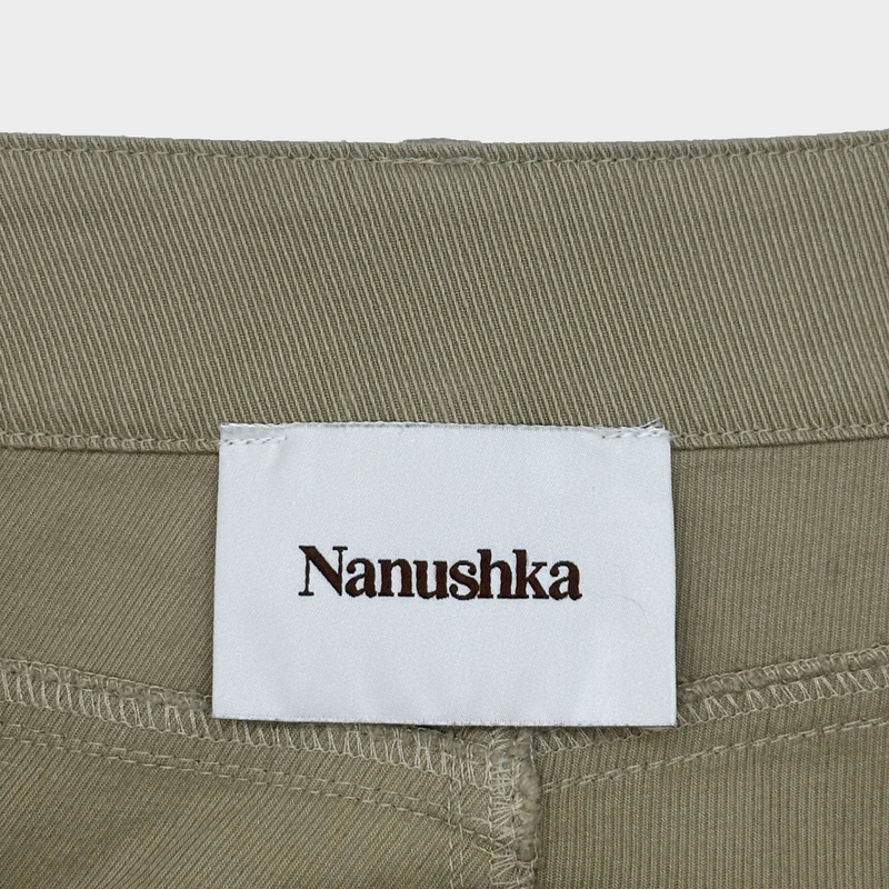 NANUSHKA women's beige denim straight-leg trousers