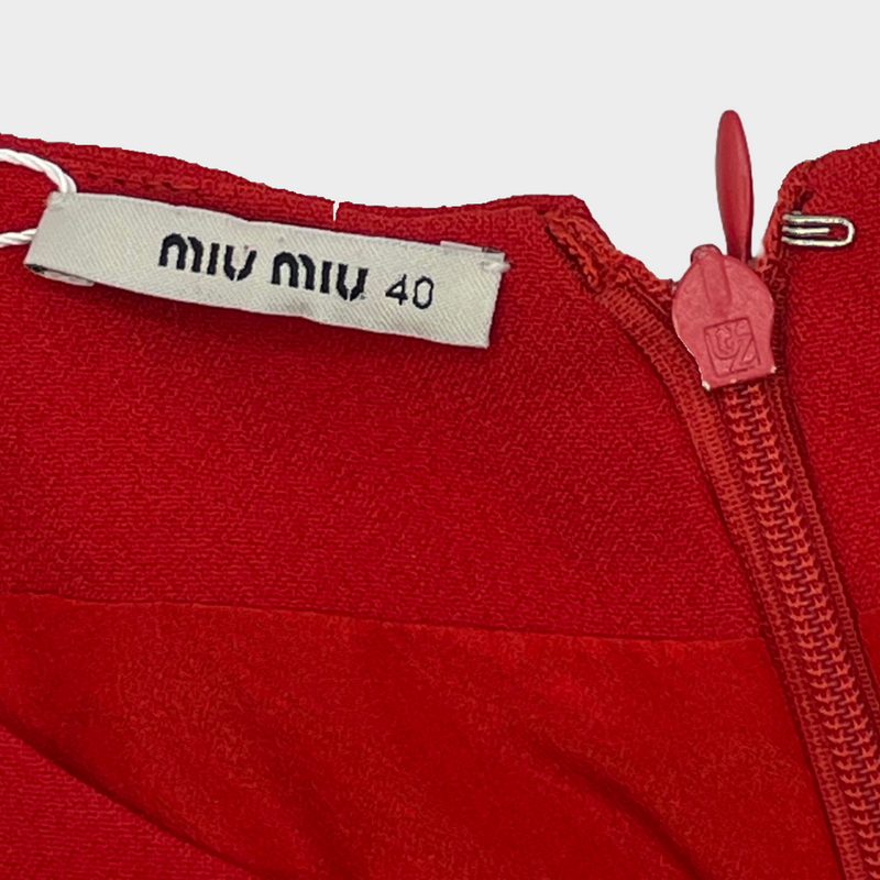 Miu Miu women's red cotton sleeveless mini dress