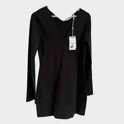 Helmut Lang women's black Cutout Knit Mini Dress