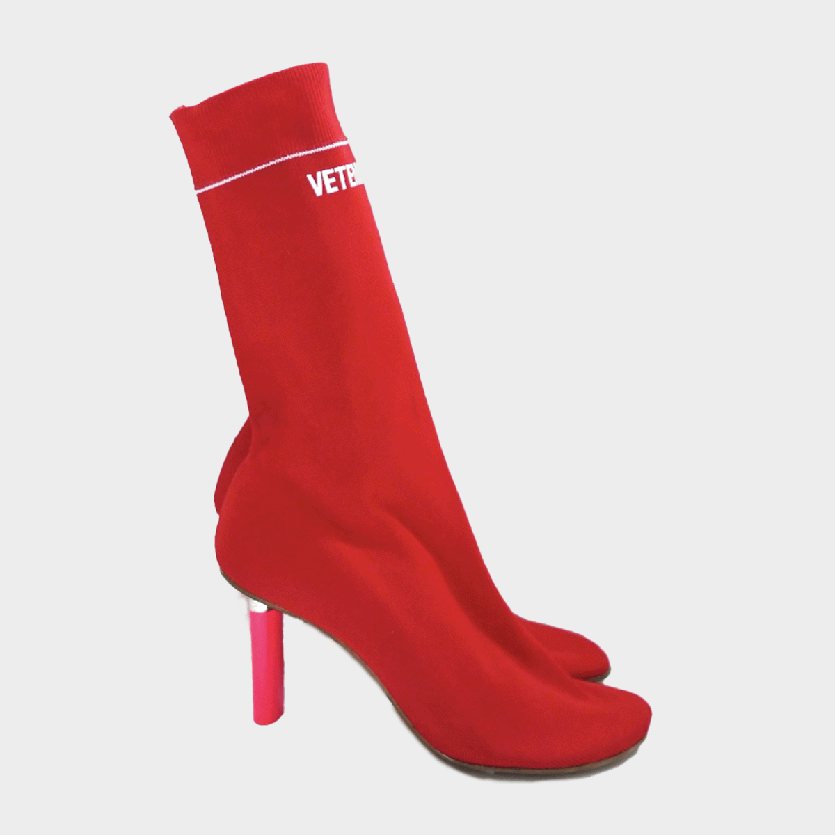 Vetements women s red and pink sock boots Loop Generation