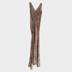 Cortana Felino women's brown Animal Print Silk Maxi Dress