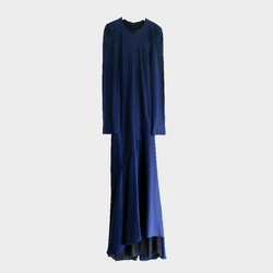 Haider Ackerman women's navy satin gown