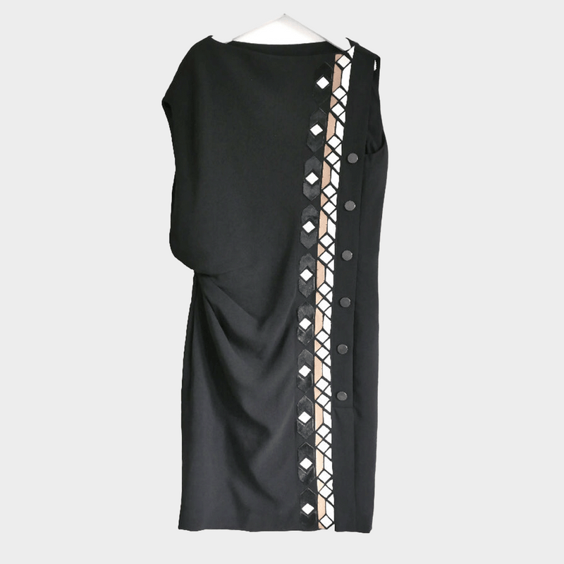 Givenchy women's black leather embellished dress