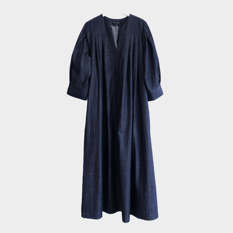 Carl Kapp women's navy denim maxi Shirt Dress