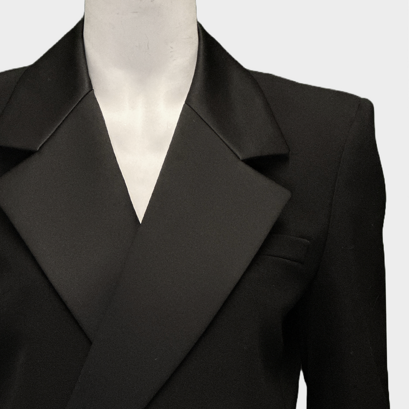 Saint Laurent women's black wool dress/coat with side buttons