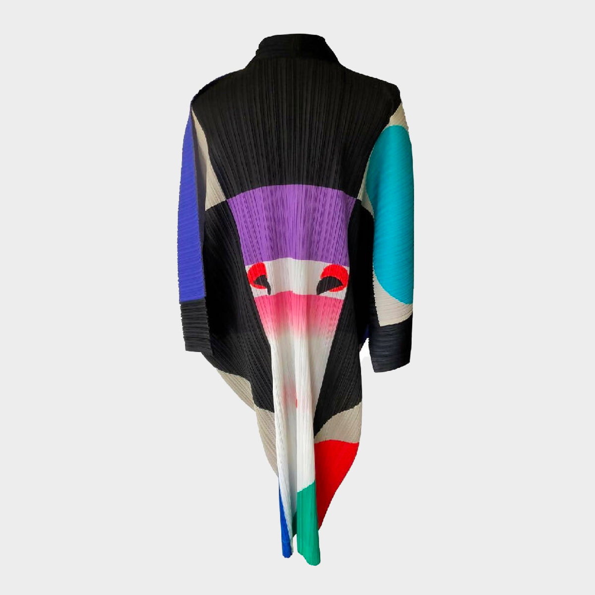 Issey Miyake multicoloured pleated nihon buyo kimono coat – Loop 