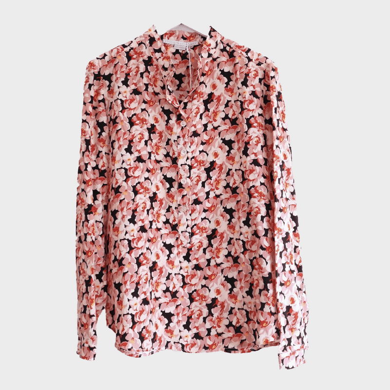 Stella McCartney women's pink floral blossom print silk shirt