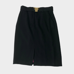 Fendi women's black cotton skirt with belt