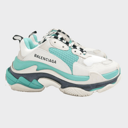 Balenciaga women's turquoise and grey Triple S Trainers