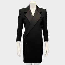 Saint Laurent women's black wool dress/coat with side buttons