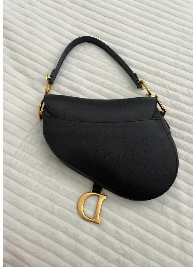 Black leather clearance saddle handbag