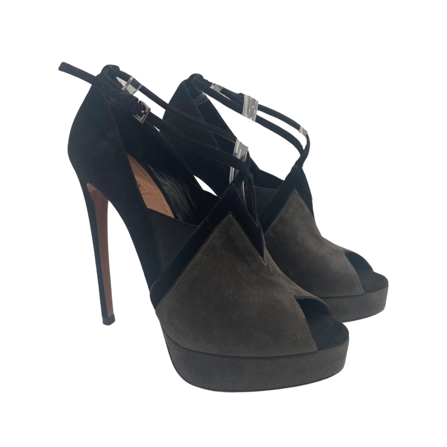 Grey suede platform on sale heels