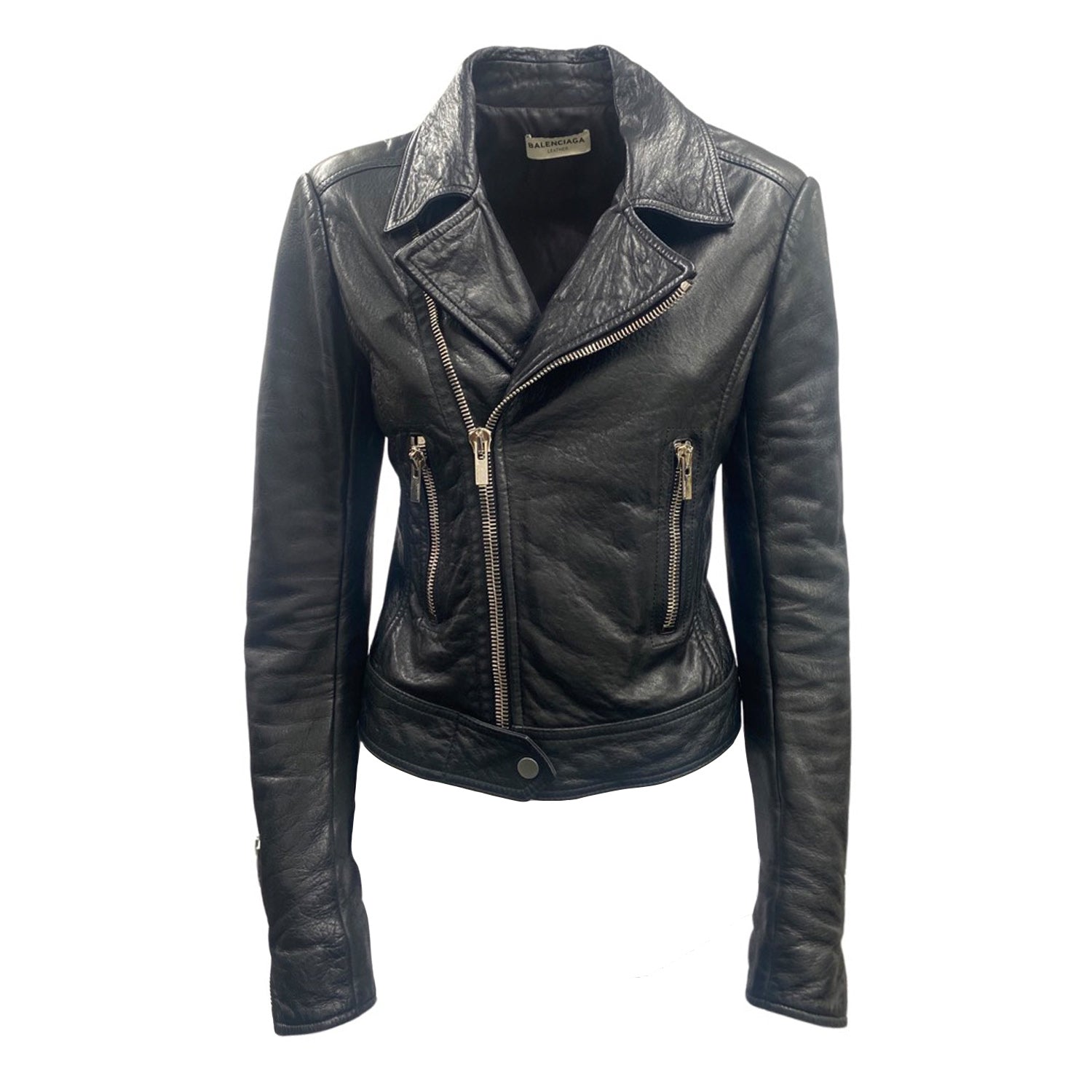 Balenciaga leather 2025 moto jacket