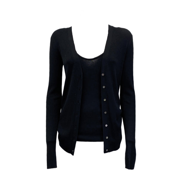 CO black silk cardigan Loop Generation