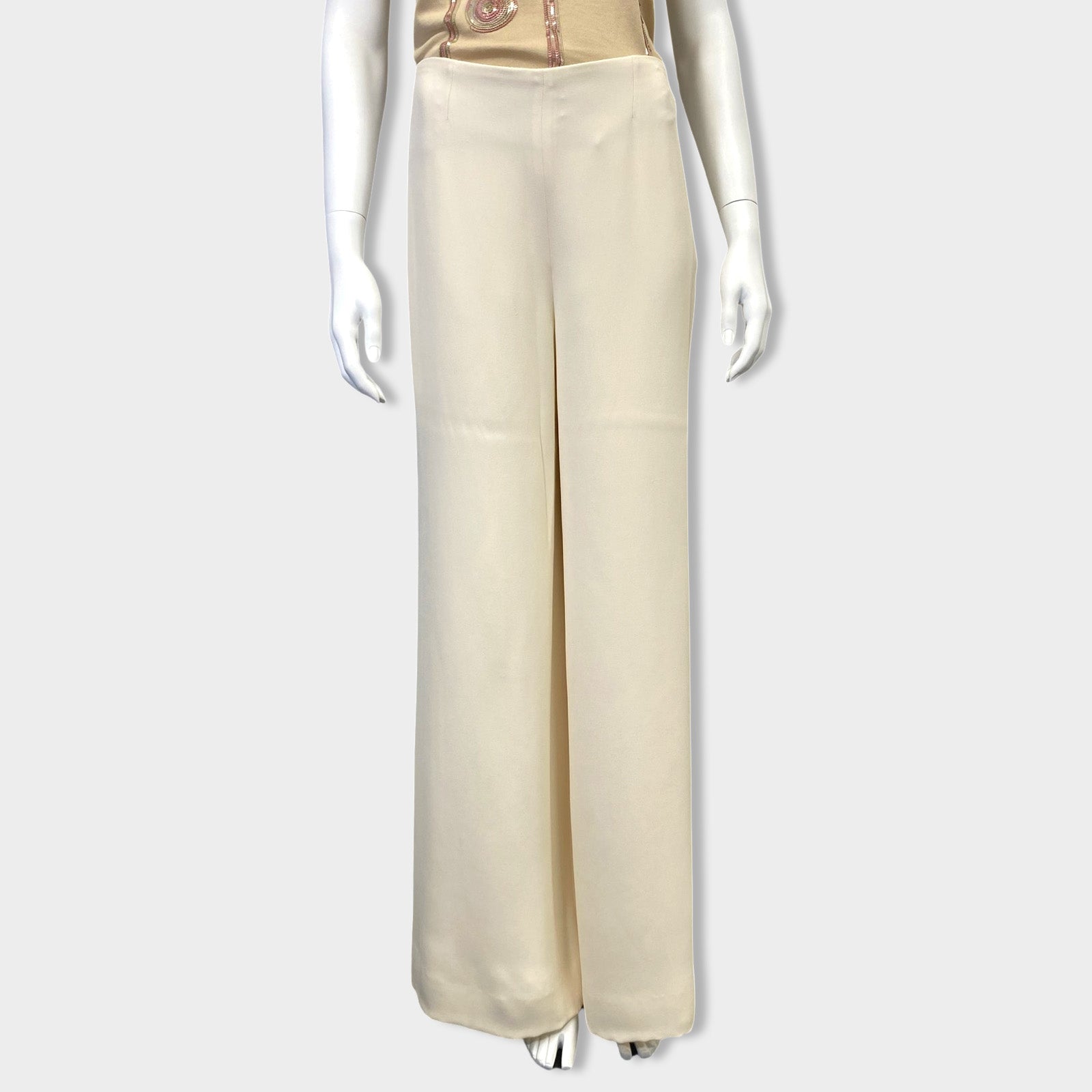 Womens The Row ivory Silk Rufos Tailored Trousers | Harrods UK