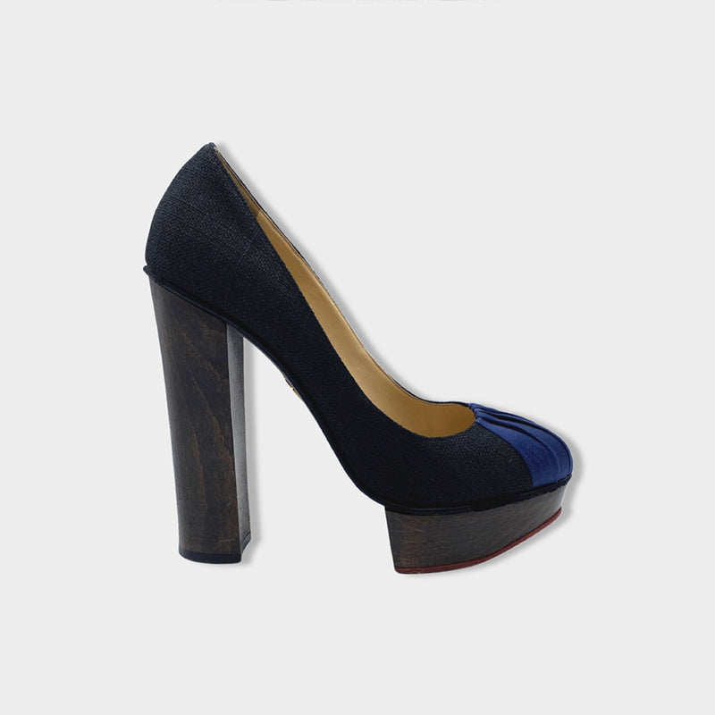 pre-owned CHARLOTTE OLYMPIA black platforms