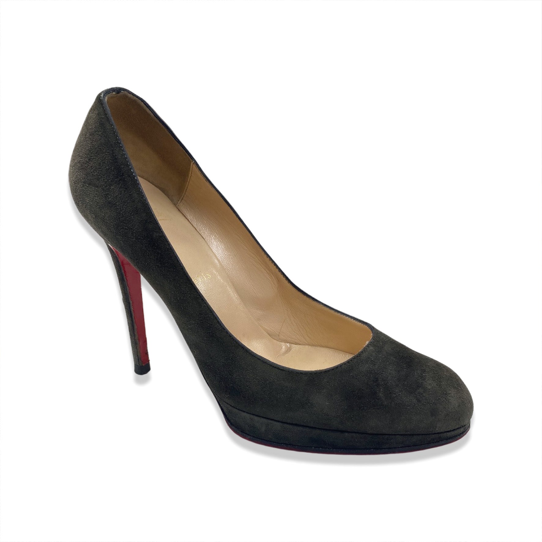 CHRISTIAN LOUBOUTIN dark grey leather suede pumps – Loop Generation