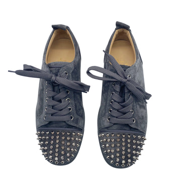 Christian Louboutin Louis Junior Spiked Suede Sneakers in Gray for Men