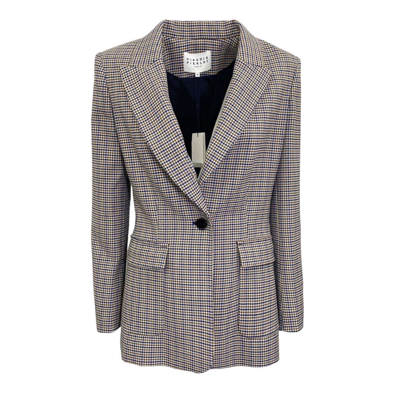 CLAUDIE PIERLOT brown houndstooth jacket Loop Generation