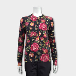 pre-owned DOLCE&GABBANA cashmere multicolour floral print cardigan