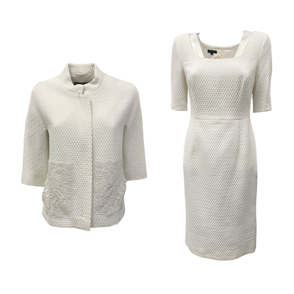 Escada white deals suit