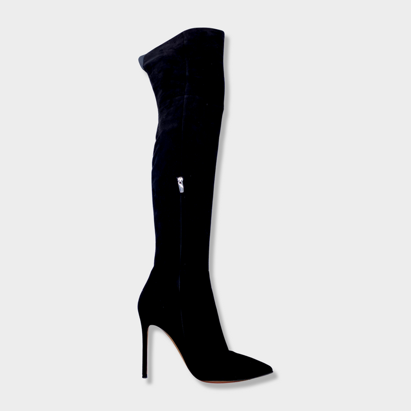 GIANVITO ROSSI suede black thigh boots