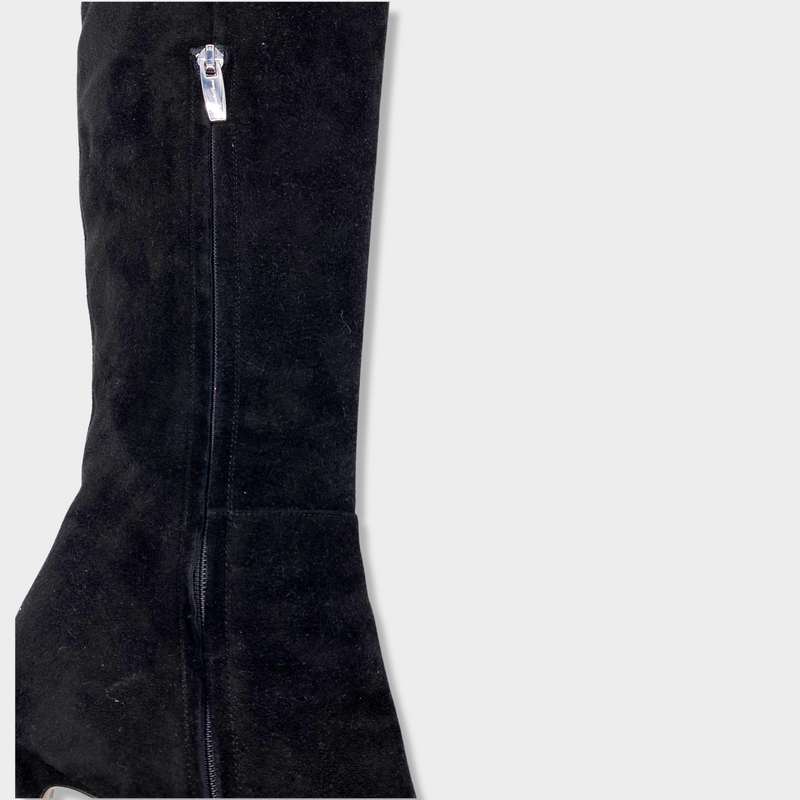 GIANVITO ROSSI suede black thigh boots