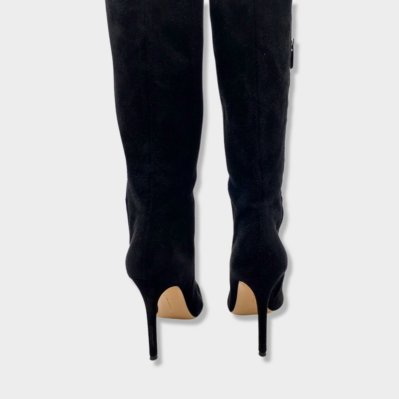 GIANVITO ROSSI suede black thigh boots