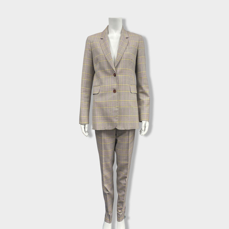 pre-owned GABRIELA HEARST checked multicolour woolen suit | Size UK10