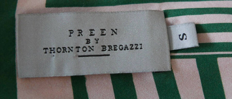 Preen By Thornton Bregazzi women's Pink & Green Geometric Print Silk Dress