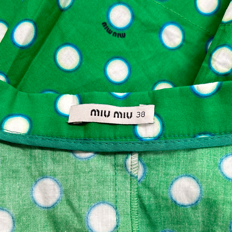 MIU MIU grass green mini skirt